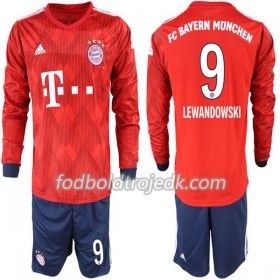 FC Bayern München Lewandowski 9 Børn Hjemme 2018/19 - Fodboldtrøjer(L/S)